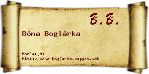 Bóna Boglárka névjegykártya